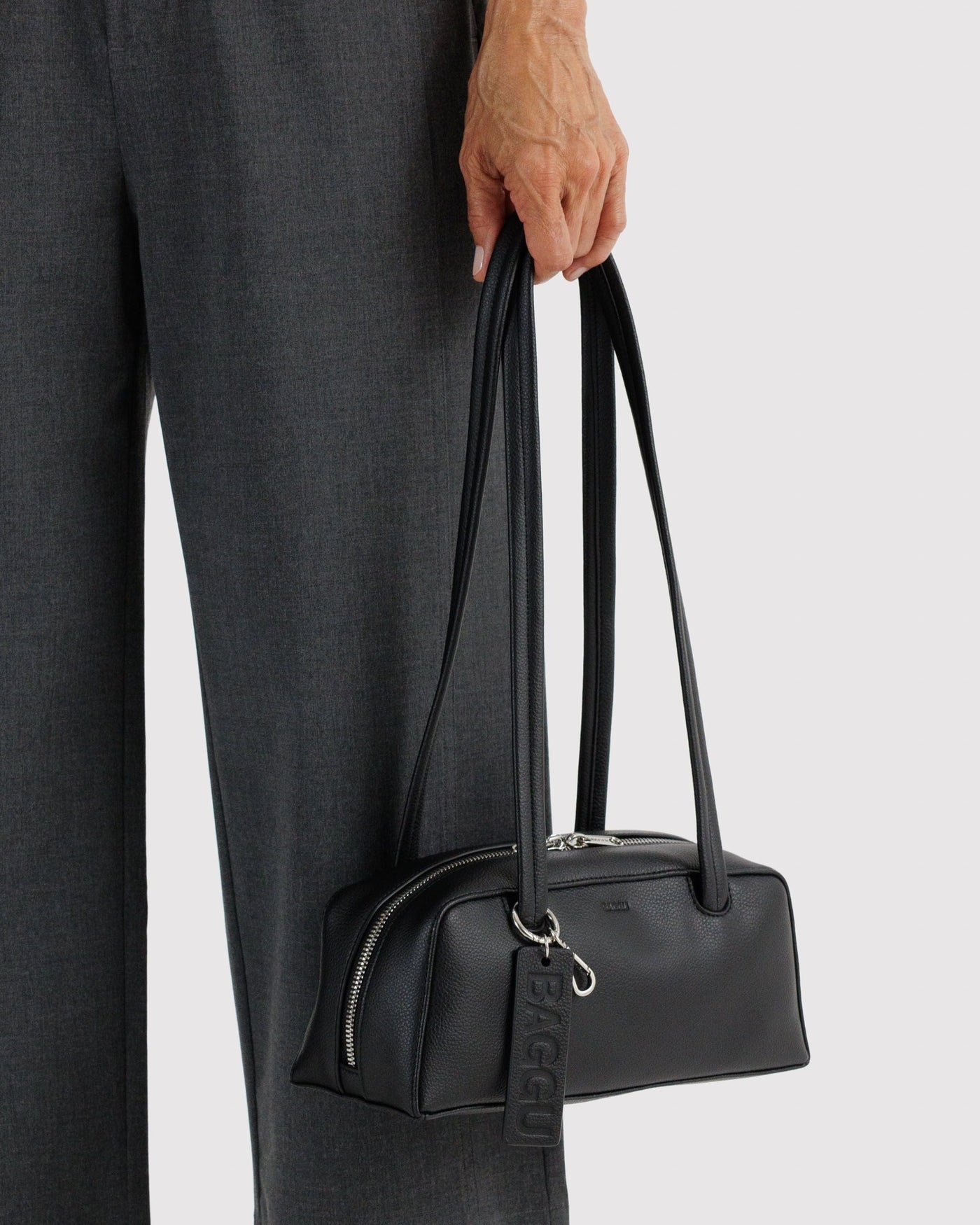 Small Recycled Leather Bowler Bag P4