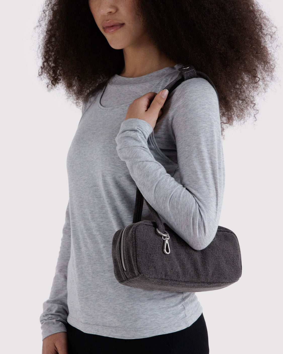 Small Denim Bowler Bag W4