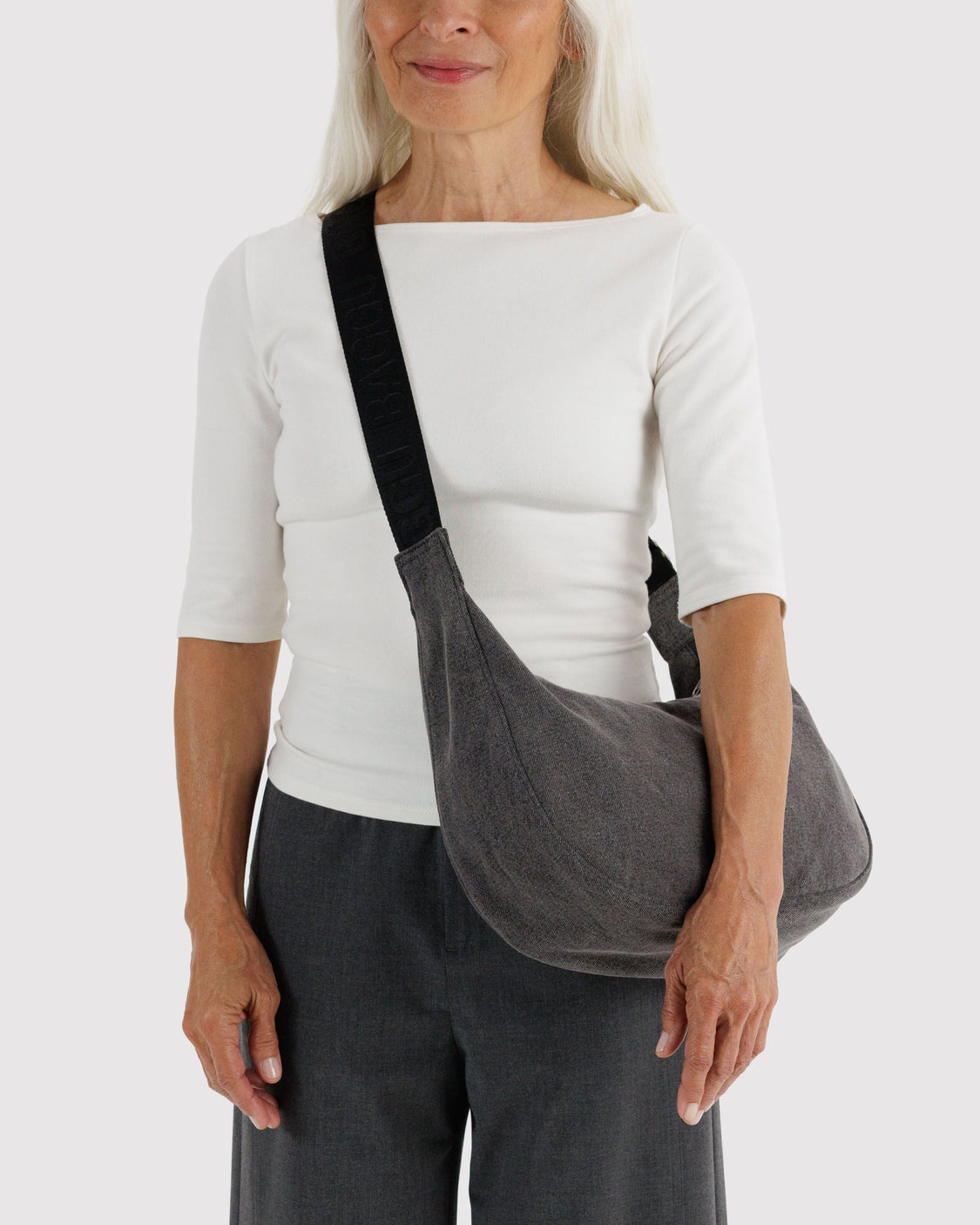 Medium Denim Crescent Bag L8