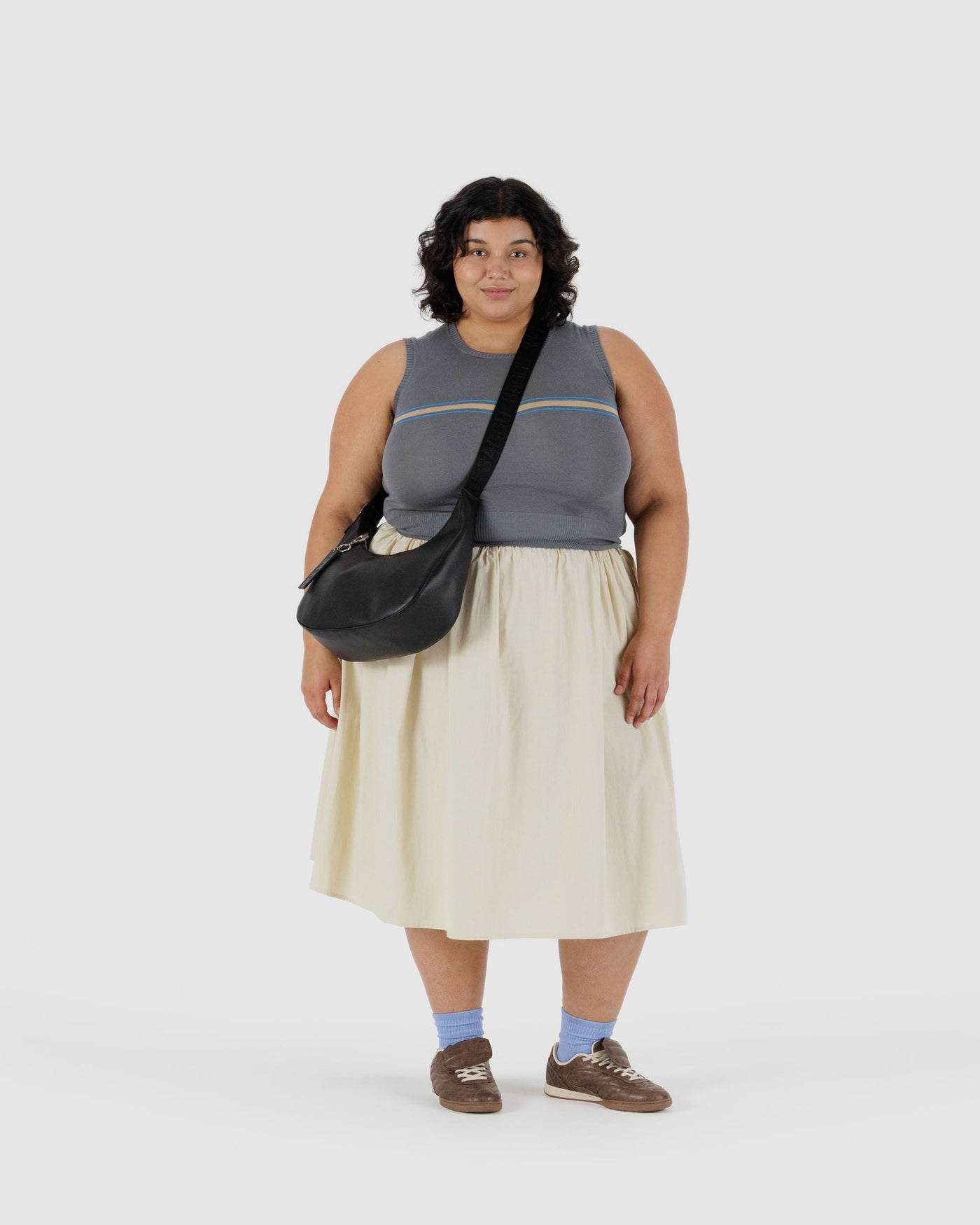 Medium Recycled Leather Crescent Bag H3