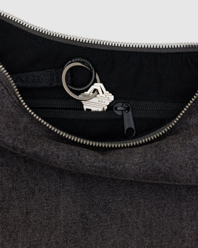 Medium Denim Crescent Bag L8