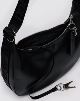 Medium Recycled Leather Crescent Bag H3
